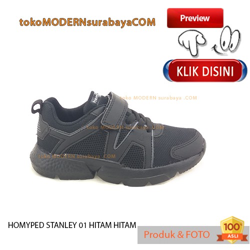 HOMYPED STANLEY 01 HITAM HITAM Sepatu Berhadiah Mainan Cakra