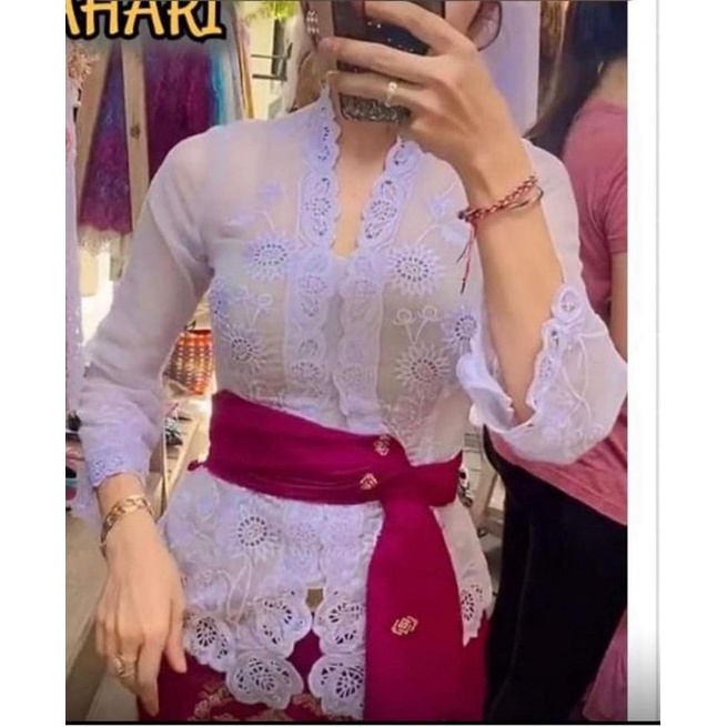 kain kebaya Bali bordir motif matahari terbaru