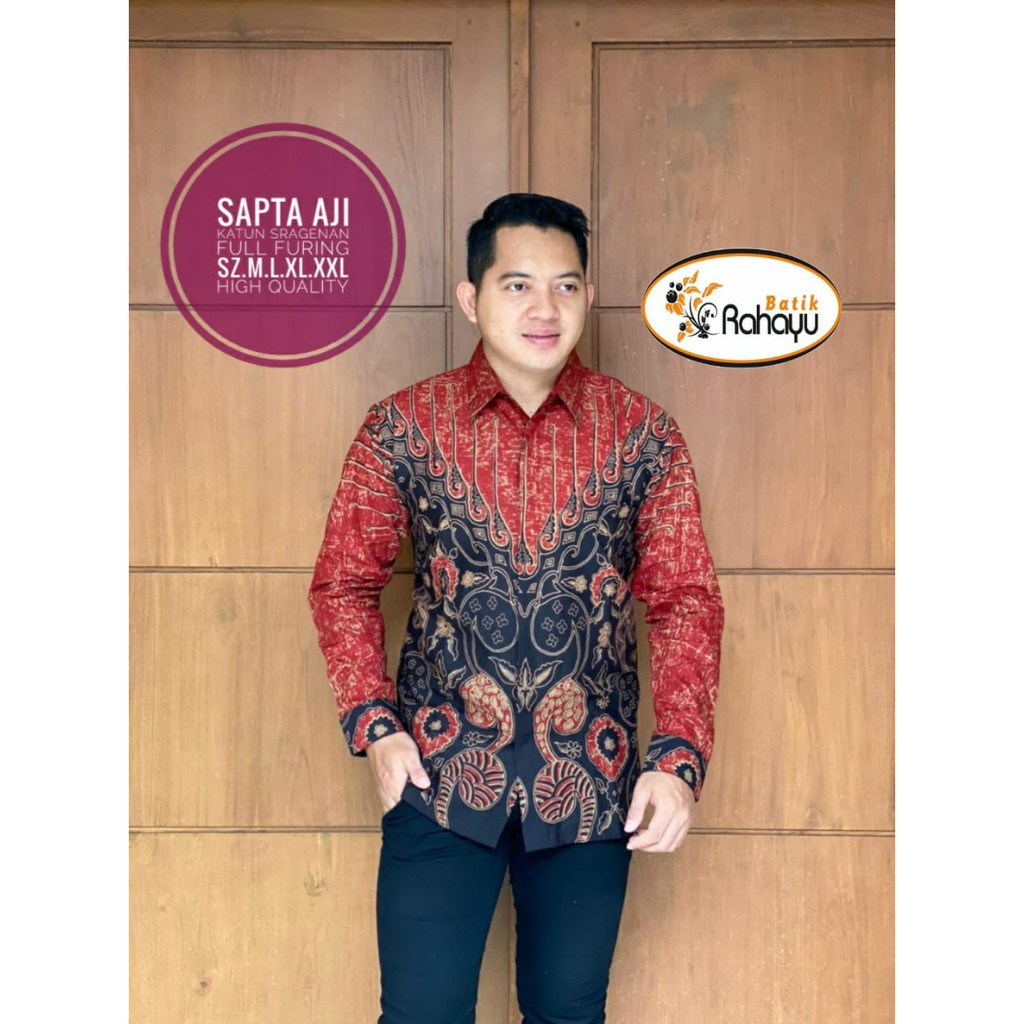 SAPTA AJI RAHAYU KEMEJA BAJU BATIK PRIA SOLO LENGAN PANJANG FULL FURING KATUN HALUS PREMIUM ADHISATYA ASTAGUNA PERWIRA MEGA NANDA WULU WAYANG SIDOLUHUR CENDRAWASIH SOGAN GURDO PARI CENDRAWASIH JAGO SOGAN KAPAL KANDAS BATIK SOLO AMANAH BATIKSOLOAMANAH