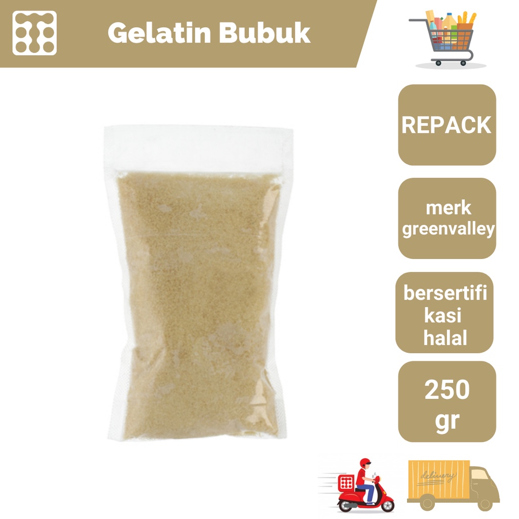 

Gelatin Bubuk 250 Gr / Gelatin Sapi Halal 250 Gr