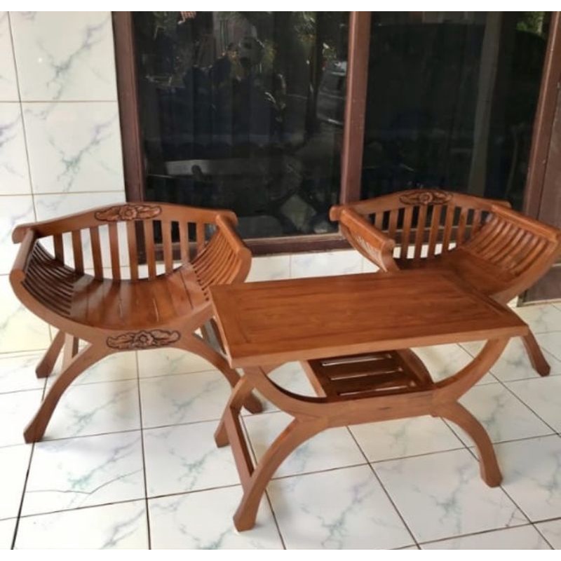 KURSI TERAS YUYU FURNITURE JATI | KURSI YUYU | SET KURSI TERAS YUYU JATI JEPARA