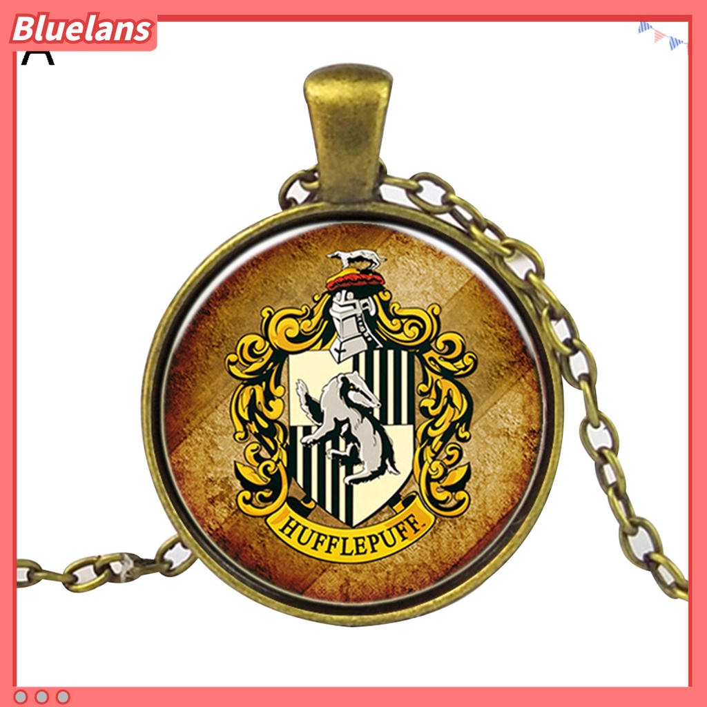 Kalung Liontin Batu Permata Bulat Motif Kartun Anime Gryffindor Untuk Aksesoris Pesta