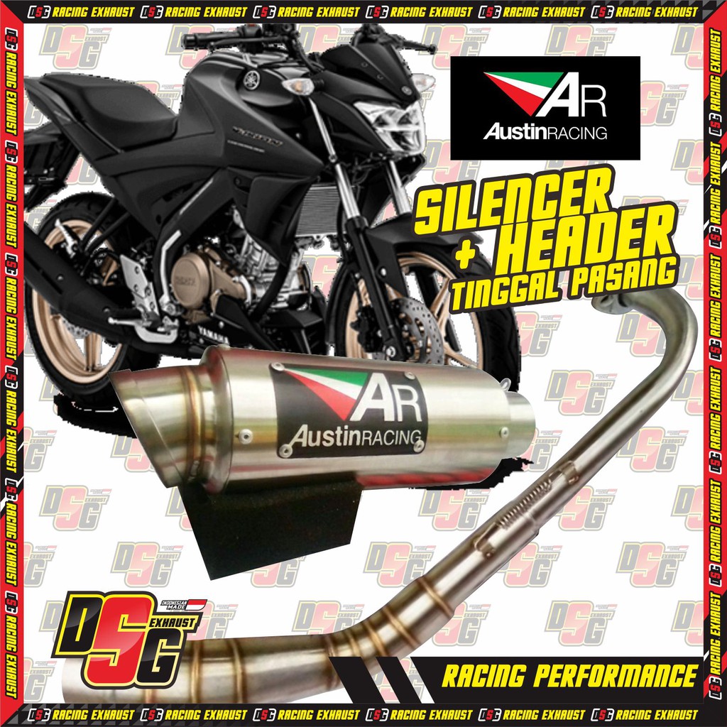 Knalpot Racing Vixion / Knalpot Austin Racing / PNP Tinggal Pasang / Kenalpot (Fullsystem)