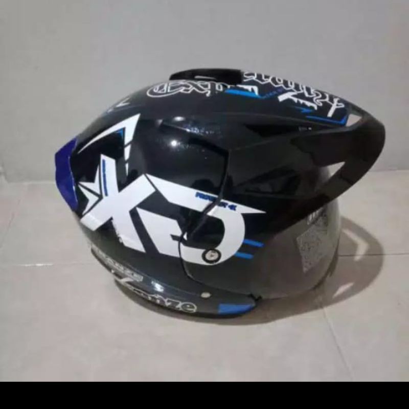helm tara gx hitam biru