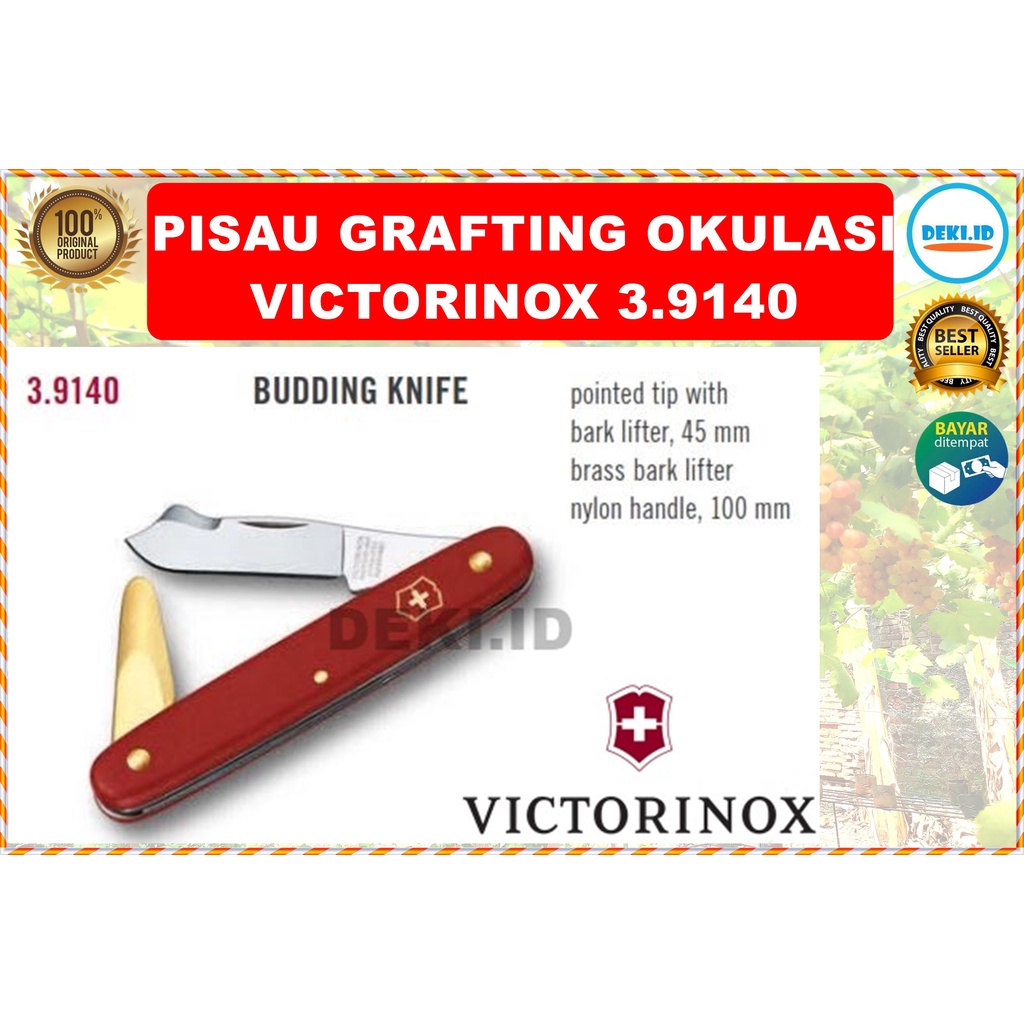 Pisau Grafting Victorinox Swiss 3.9140 Okulasi Original Lipat Saku Stek Cangkok Ranting Pohon Prunin