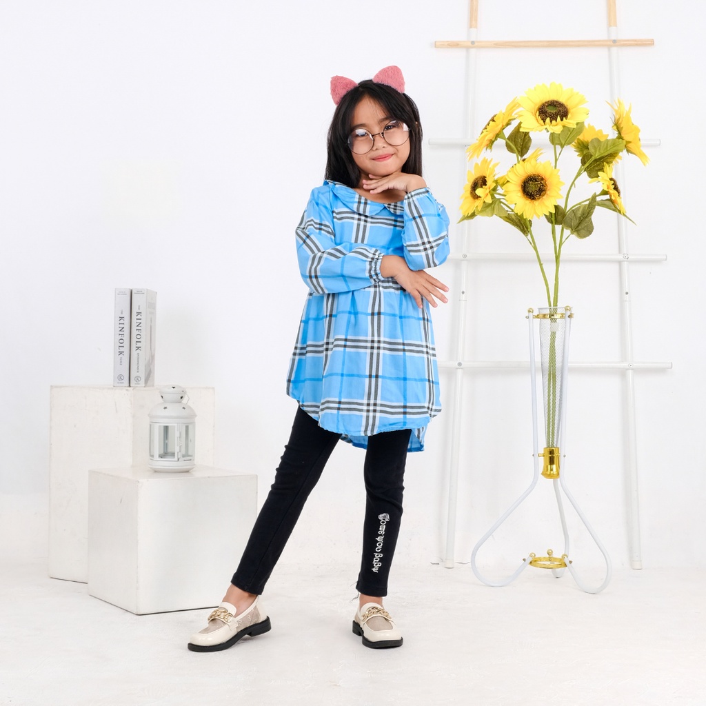 Tunik Katun Anak Perempuan 2-5 Tahun Kotak-Kotak laurakidshop