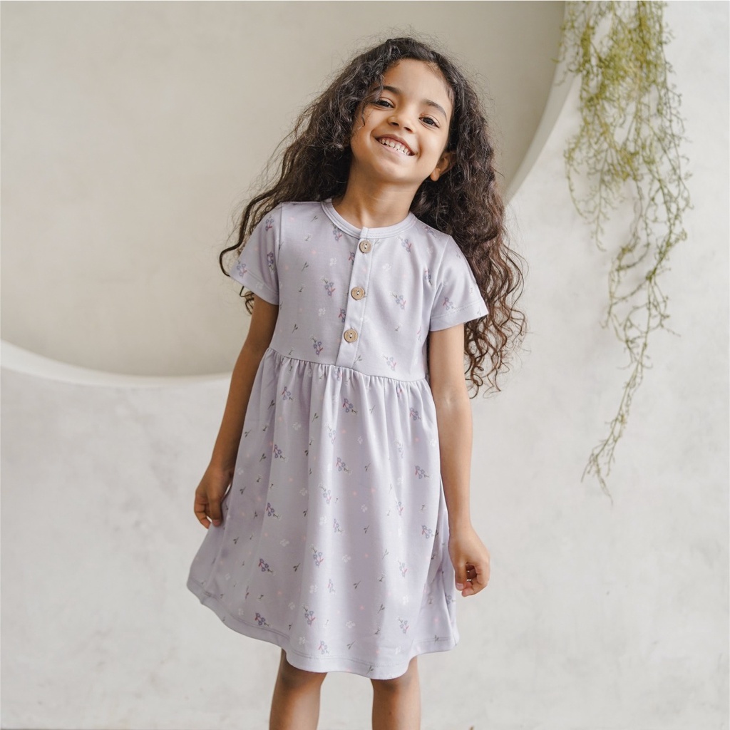 Mooi Printed Button Dress / Dress Anak