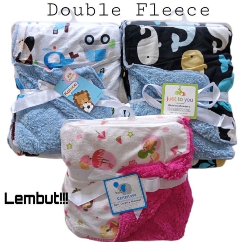 BEST SELLER SELIMUT BAYI LEMBUT DOUBLE FLEECE TANPA TOPI 1 SELIMUT BAYI TANPA PENUTUP KEPALA DOUBLE FLEECE