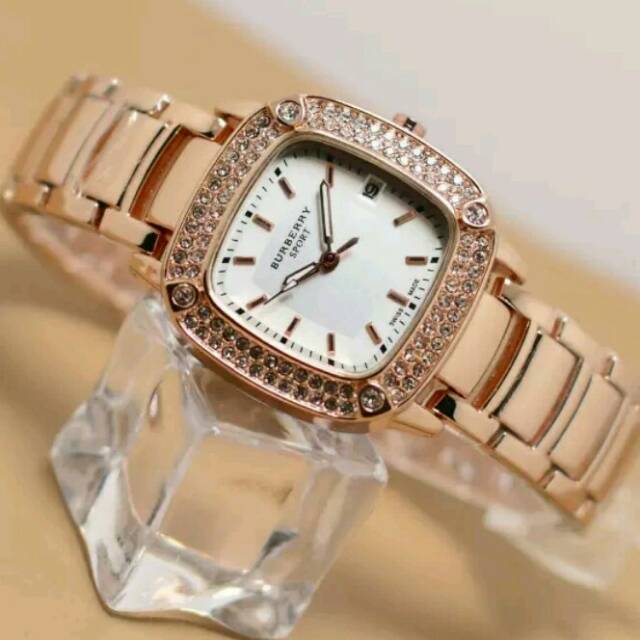 Jam tangan wanita burberry rantai stainless