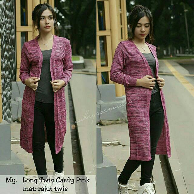 Long twist cardigan / LONG CARDI / TWIST