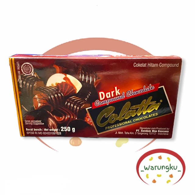 Colatta Colata Dark Compound Chocolate 250gr Collata Coklat