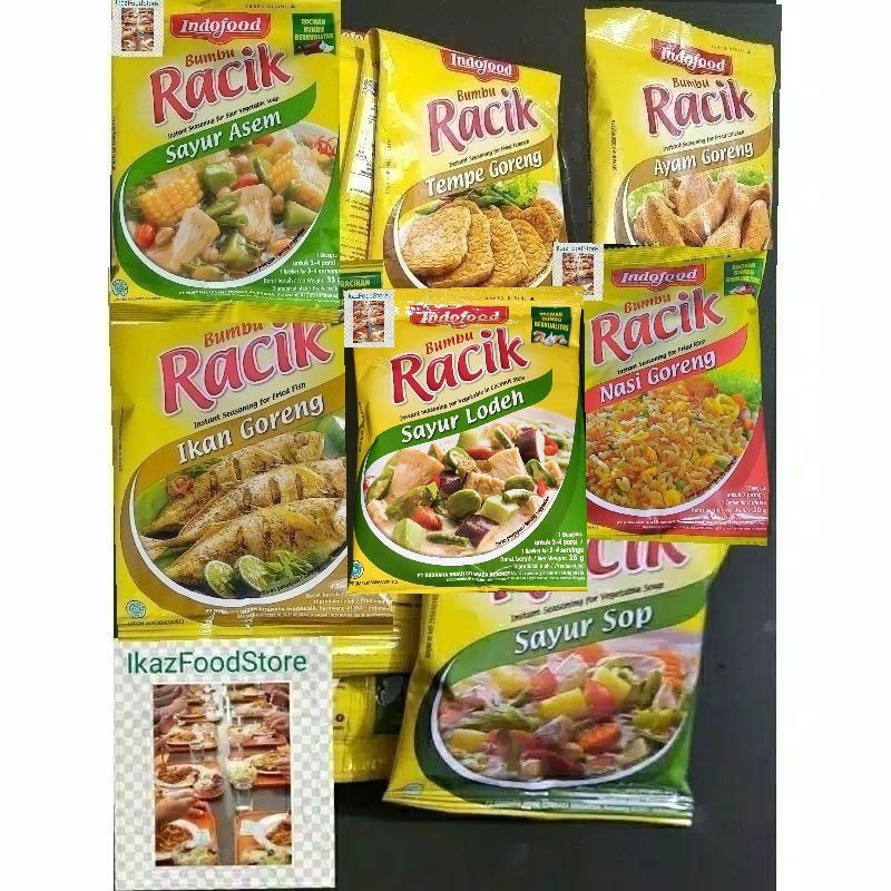 

Bumbu Racik Sayur Sop, Lodeh, Asem, Tempe, Ayam, Ikan & Nasi Goreng INDOFOOD