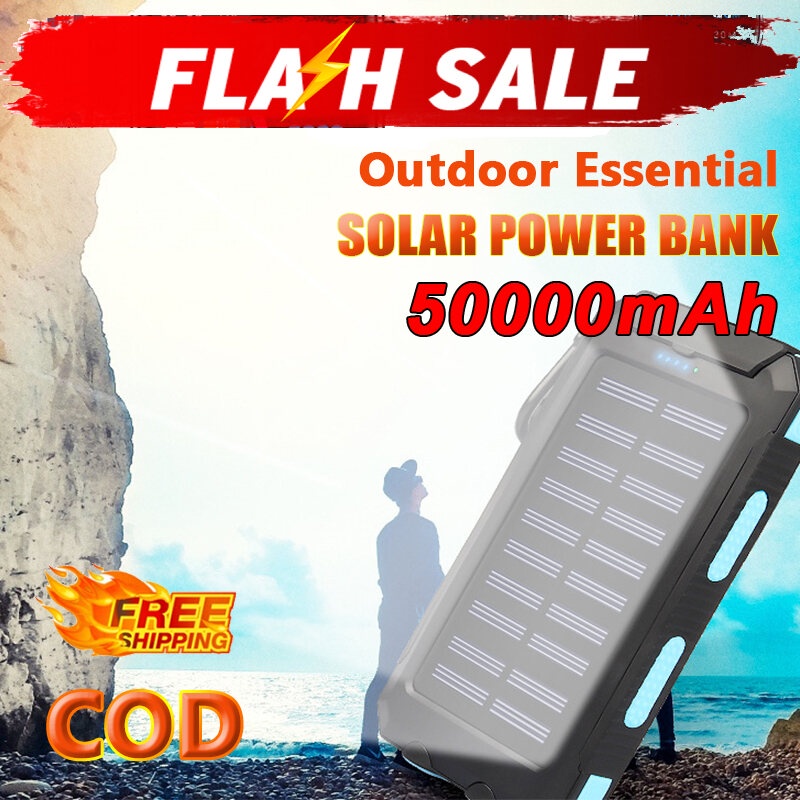 【In stock】  power bank terbaik 2022 solar charger powerbank fast charging power bank 50000 mah asli 