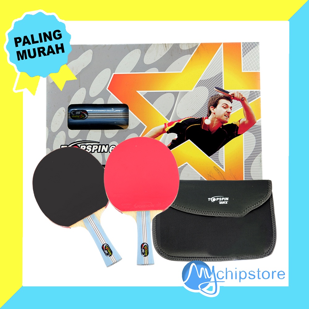 Bet Pimpong Import Tenis Meja Original DHS TOP SPIN 60 + TAS COVER