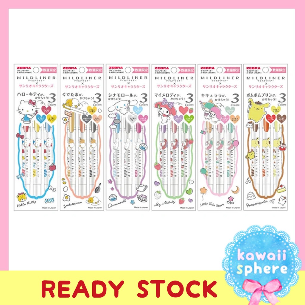 

Mildliner Sanrio Set isi 3 | Gudetama, Cinnamoroll, My Melody, Hello Kitty, Pom Pom Purin dll