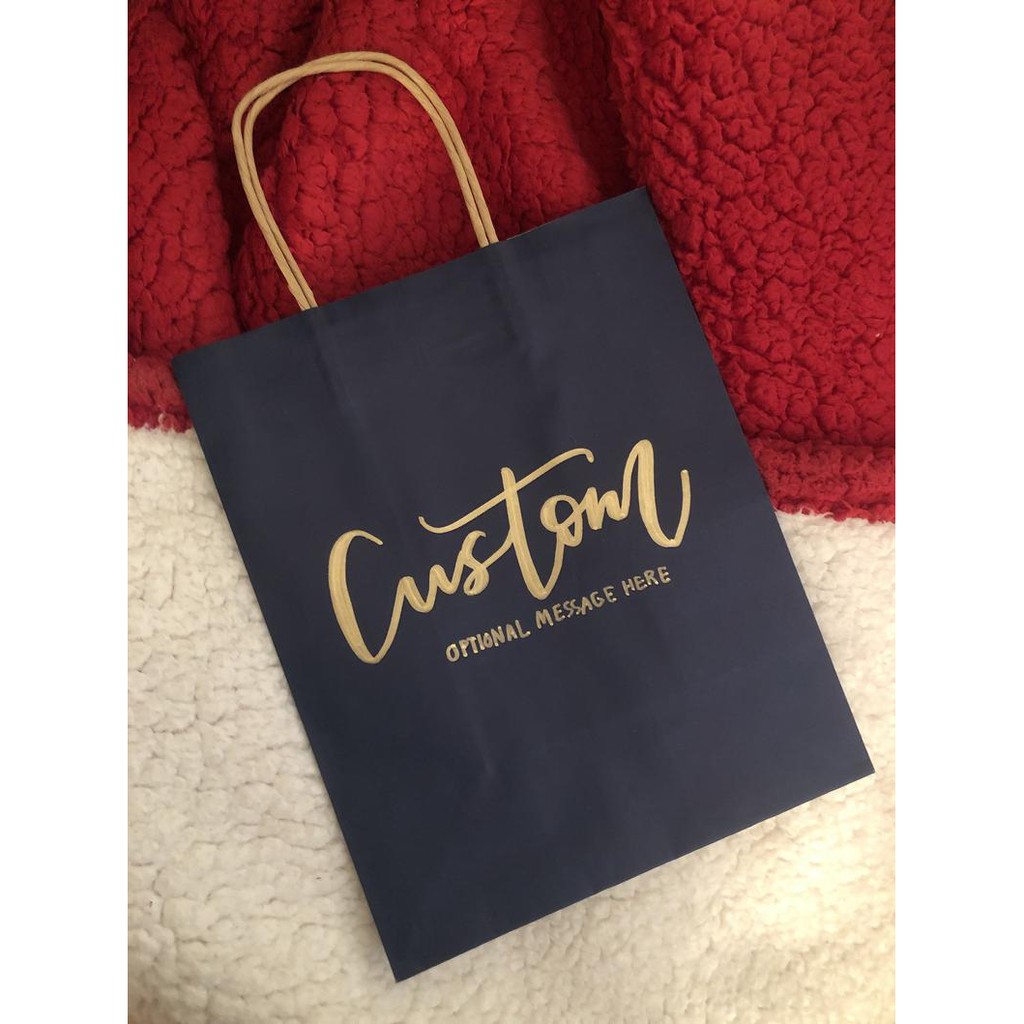 

(+DESAIN) Paper Bag Custom Hitam Packing Olshop 21x20x9cm / Paper Bag Souvenir Wedding Warna Kraft