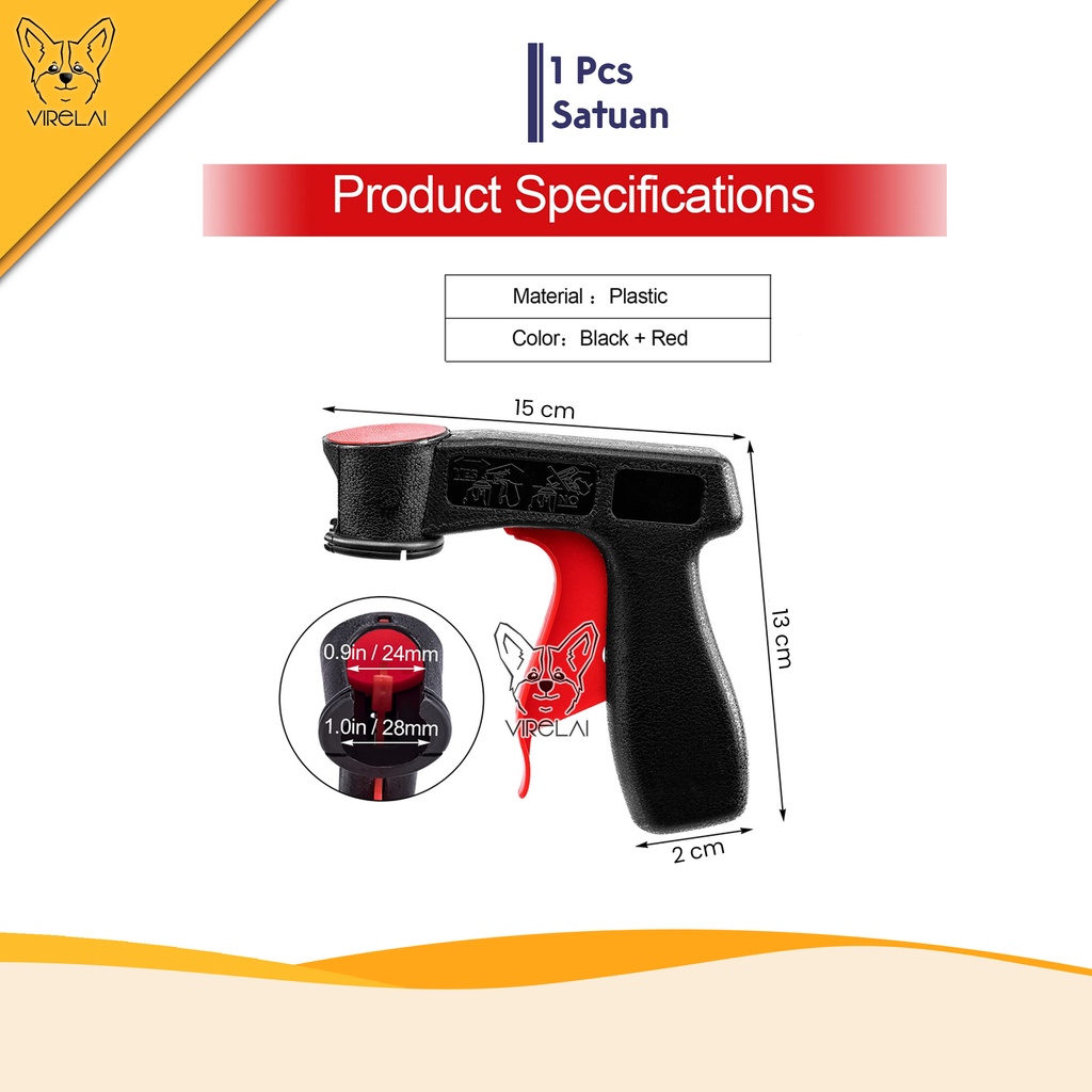 [HITAM+MERAH] Spray Gun Adapter / Alat Bantu Cat Semprot / Cat Spray Gun Pilox Semprot