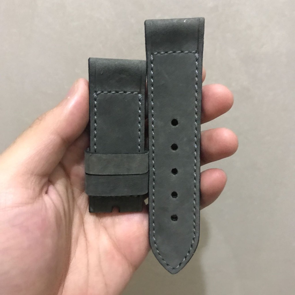 Leather Ori Gunny Straps Le Cuir Noir 26 mm For Panerai Luminor Radiomir Submersible