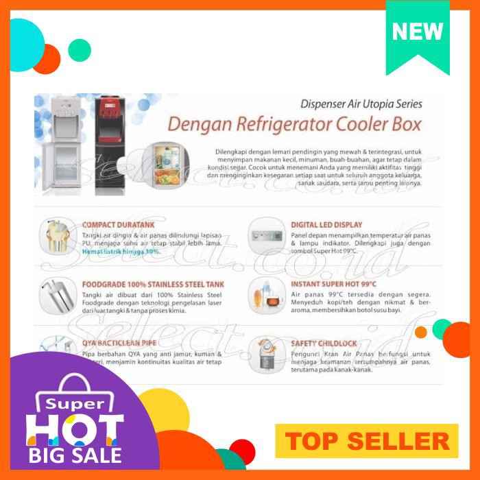Dispenser Minuman - Sanken Water Dispenser + Kulkas Mini Bawah Hwd 999 - Peralatan Dapur