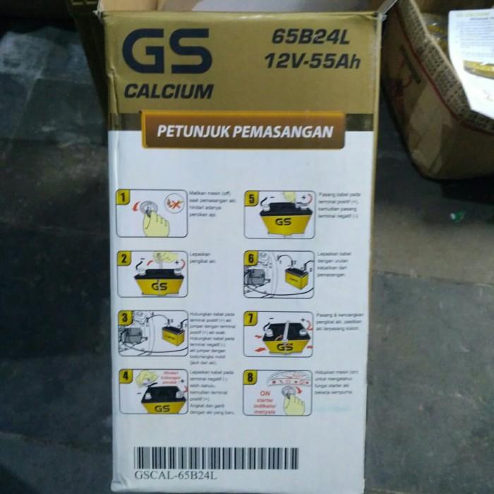 aki mobil battery GS astra type calcium 65B24R 12 volt 55 amper