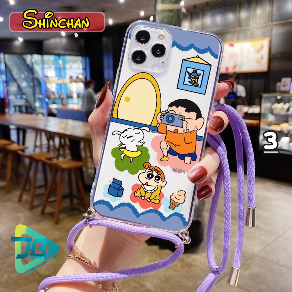 Softcase Slingcase Lanyard Bening SHINCHAN Samsung J2 J4 J4+ J6 J6+ J7 A7 2018 Core Pro Prime JB4082