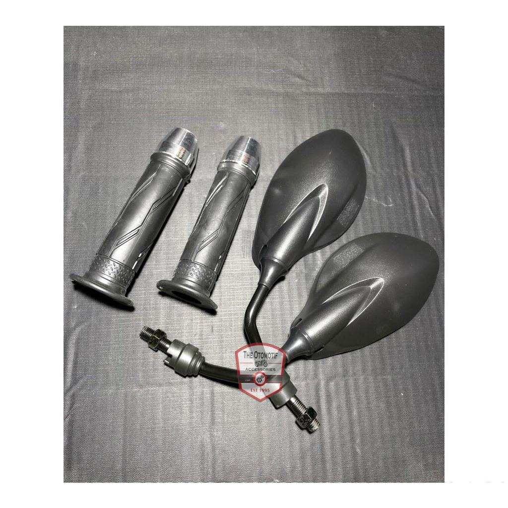 ( Promo Hot Paket 3 In 1 ) Spion X1 Spion Model Yamaha 125z + Jalu Stang Pcx + HandGrip Handfat Model Ori Yamaha untuk semua jenis motor