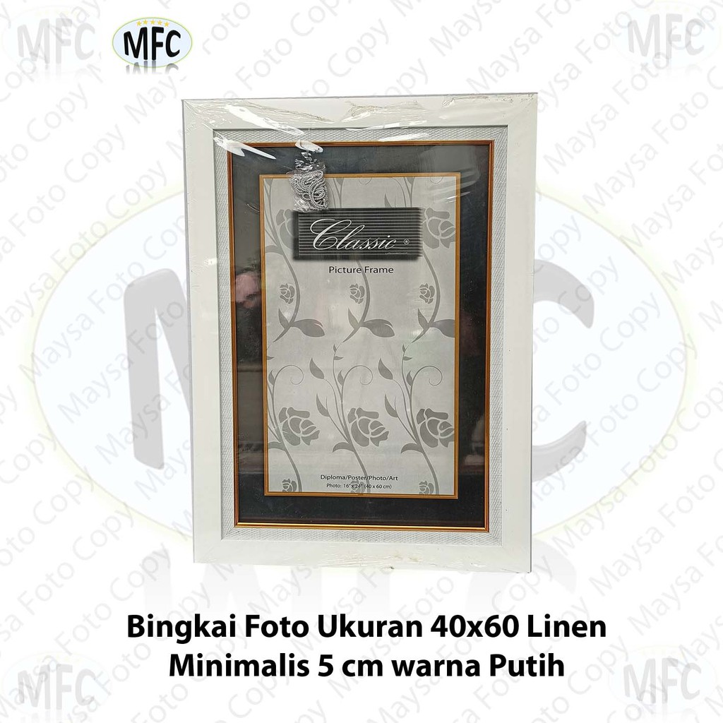 Bingkai Foto Frame Pigura 40x60 Linen Minimalis 5cm Hitam dan Putih