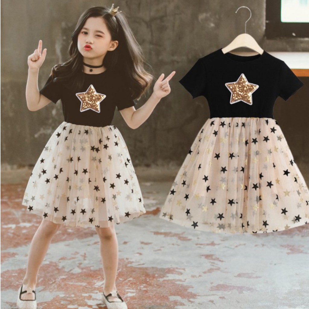 HappyOliver DRESS BLESSING STAR PDK EBV Baju Dress Anak Perempuan Import 1 - 7 Tahun/Baju Dress Anak Perempuan Impor/Dress Bayi Perempuan/Gaun Bayi Perempuan/Dress Pesta/Dress Bayi