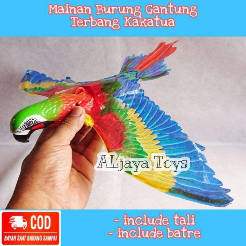 Mainan Burung Elang Terbang Gantung Elektrik - Mainan Anak Burung Elang Kepak Sayap Lampu Musik Suar