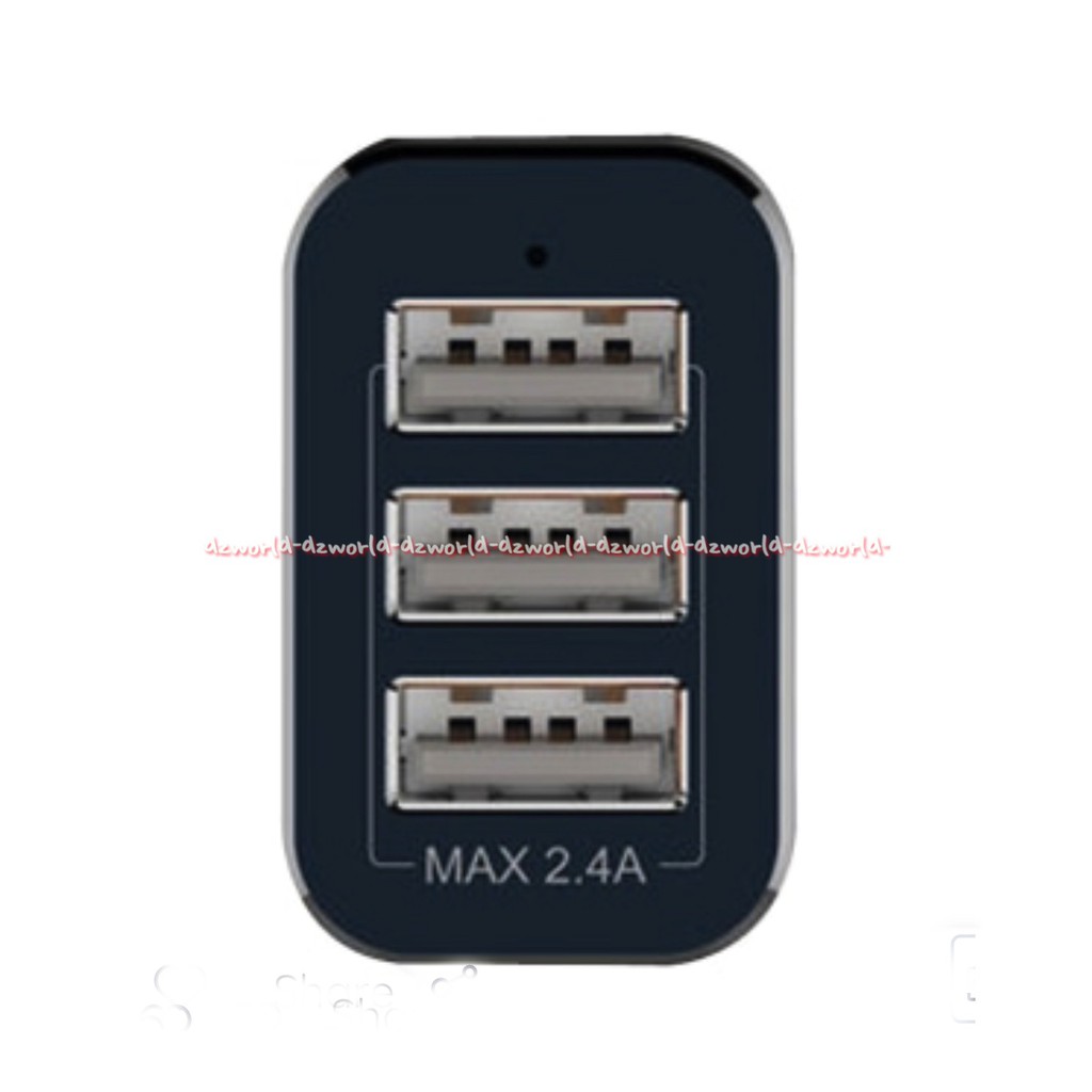 Mcdodo Charger Smartphone Mobile Triple USB Colokan 3 lubang Charger Soket 3 usb Untuk Colokan Mobil Mc Dodo Charger Mobil