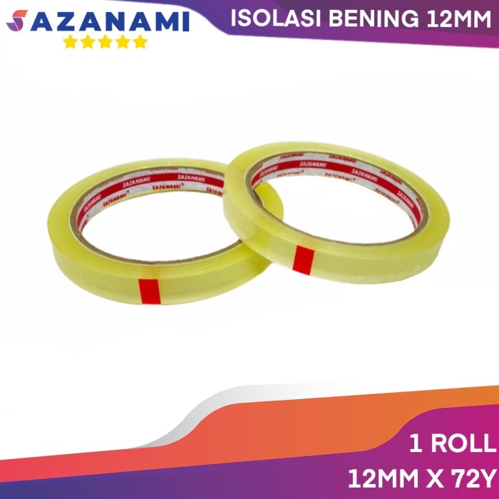 

perekat-pengikat- isolasi bening 1/2" inch x 72 yard sazanami selotip solasi lakban tape -pengikat-