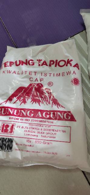 TEPUNG SAGU KEMASAN /TAPIOKA  GUNUNG  @ 500 GRAM.PAKET  2 BKS