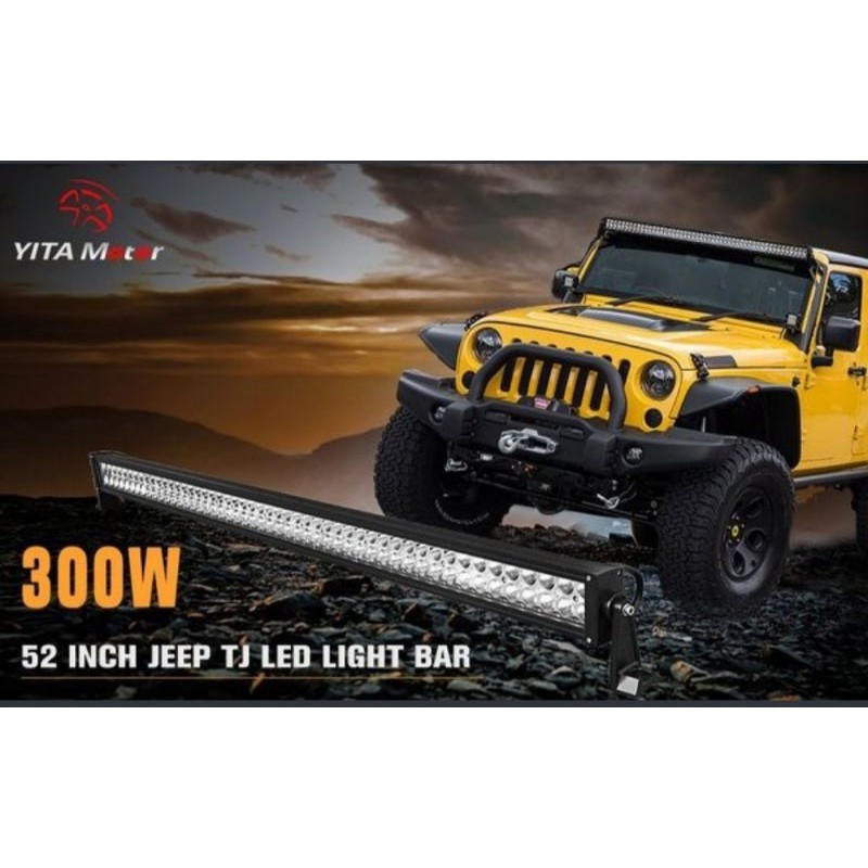 LAMPU LED BAR LIGHT 300W 130 CM I LAMPU SOROT OFFROAD I LAMPU TEMBAK ATAP MOBIL