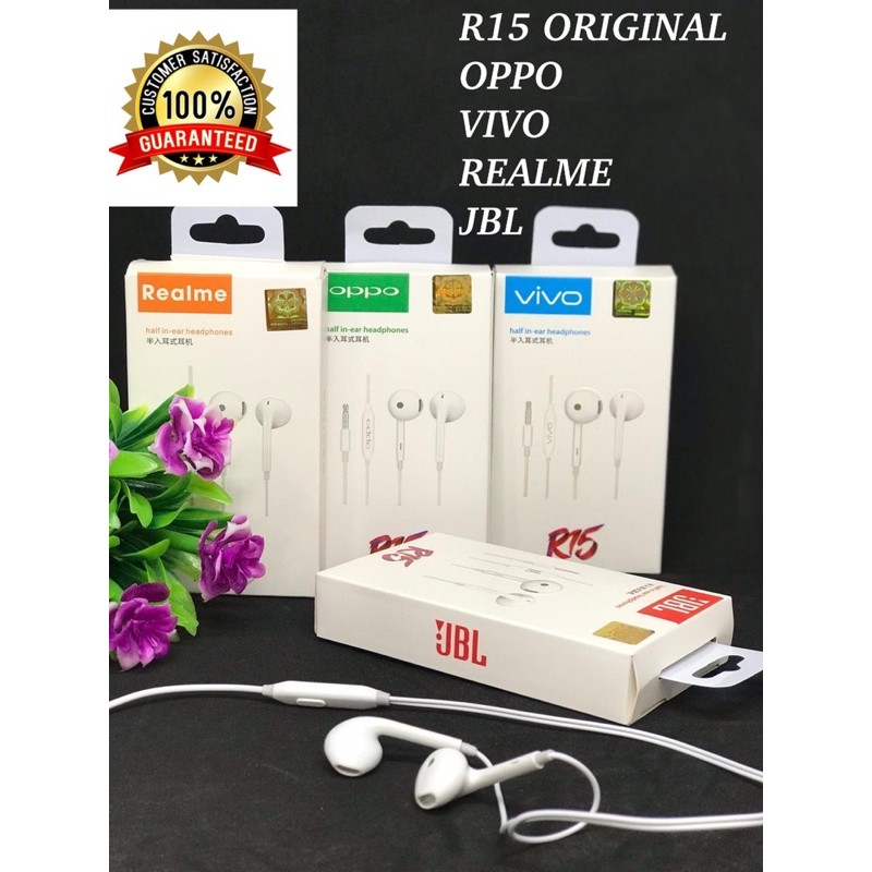 HANDSFREE R15 SERIES OPPO SUPER QUALITY IN EAR EARPHONE NO 1