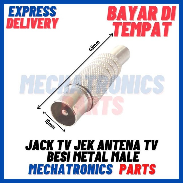 2PCS [SOC-9075] JACK TV JEK ANTENA TV BESI METAL MALE