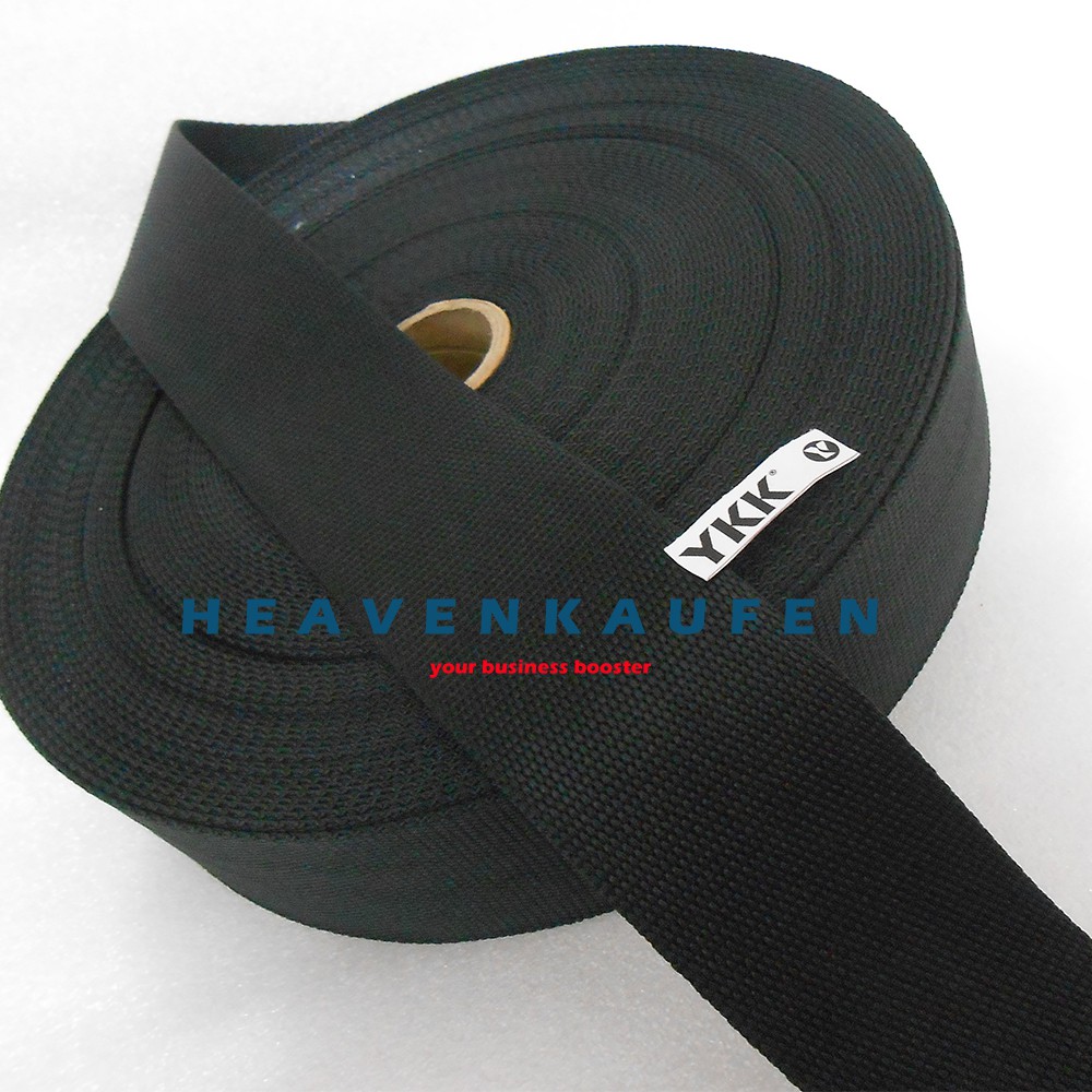 Webbing Tas YKK Lebar 5 cm Polyester Warna Hitam Harga Per Meter