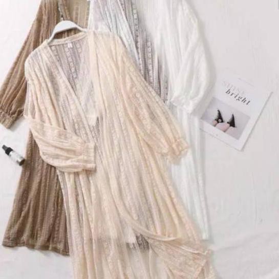 ♦ Jasmine Long Outer Cardigan Lace Import busana pantai ☈