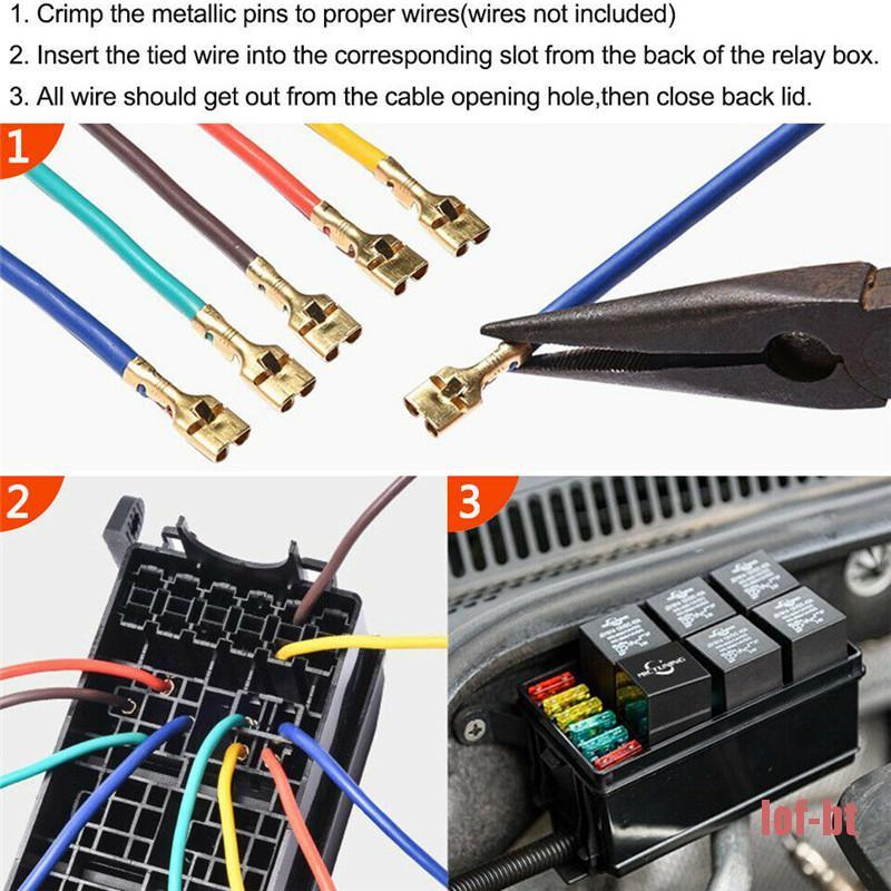 Box Relay 12 Slot 6 ATC / ATO 6 Relay Blade Fuses Holder Standar Untuk Mobil