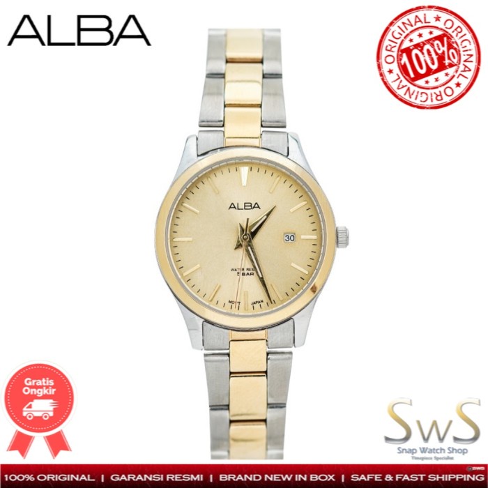 Alba Quartz Dual Tone AH7Y02 AH7Y02X1 Original Garansi Resmi Jam Tangan Wanita