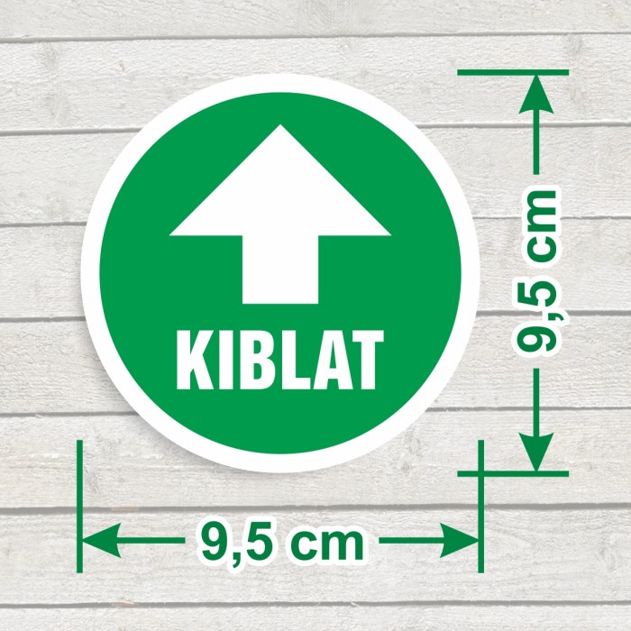 

Sticker Sign Penunjuk Arah Kiblat Stiker Bundar Marka Masjid Mushola Diameter 9,5 cm