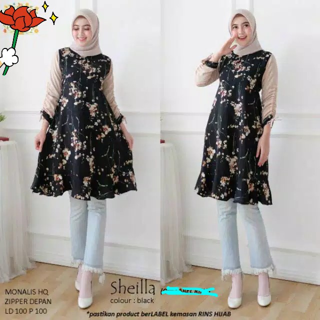 SHEILA TUNIK MONALISA MOTIF SIMPLE ELEGAN // COD