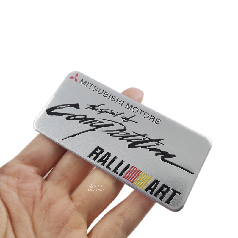 1pc Stiker Emblem Logo Ralliart Bahan Aluminum Untuk Dekorasi Mobil MITSUBISHI Ralliart