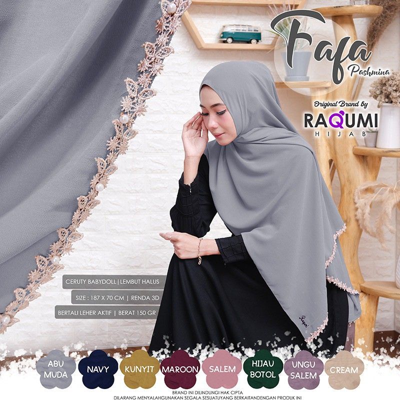 Fafa Pashmina Original Raqumi Hijab Pashmina Raqumi Pashmina Ceruty Fafa Raqumi Pasmina Raqumi Pashm