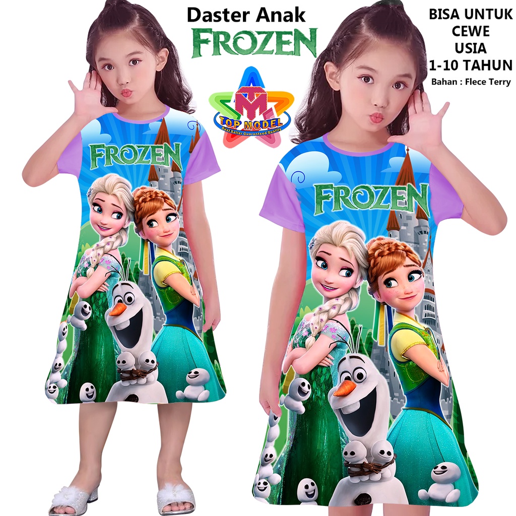 Drees Anak Perempuan Frozen Printing Dress Anak Murah Gaun Anak Wanita Tunik Anak TOP 00087 Dress Anak Terbaru Kekinian Anak Usia 1 - 10 Tahun Baju Anak Atasan Anak Gaun Anak Perempuan Baju Santai Baju Tidur Baju Main