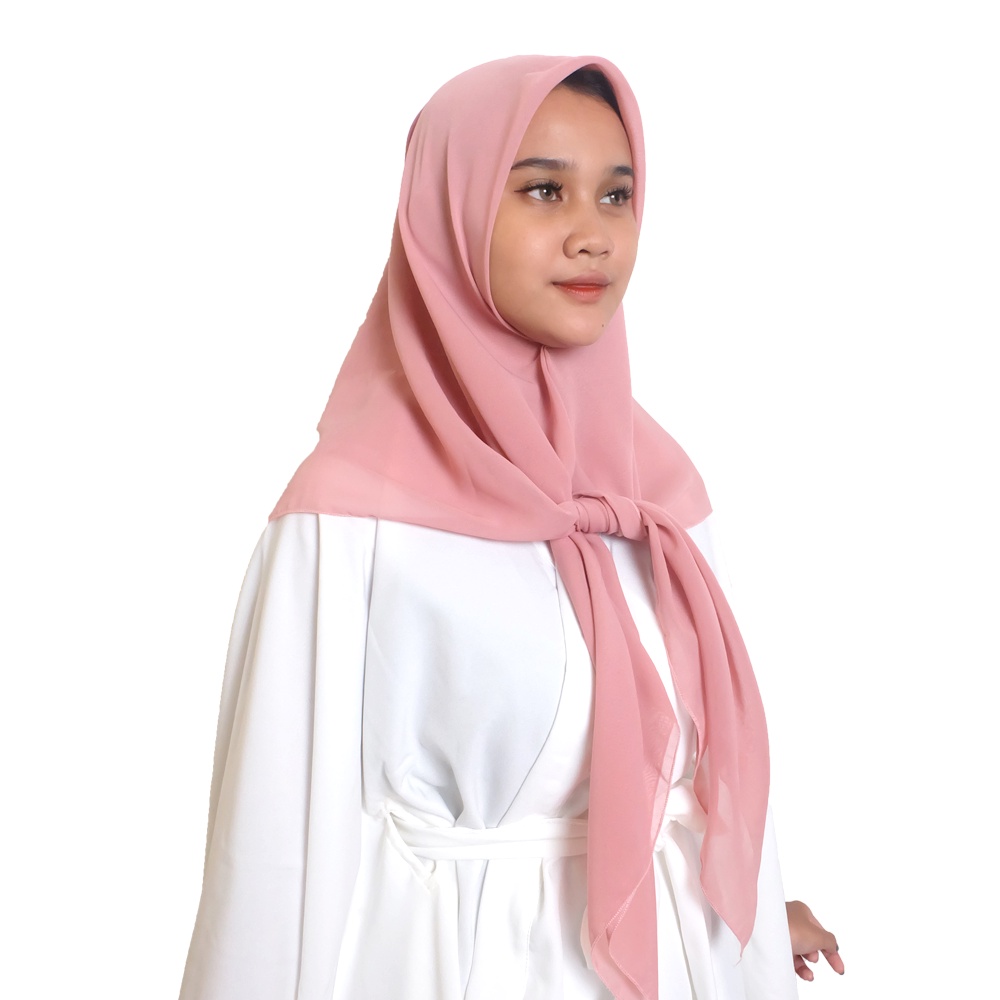 Maula Hijab - Kerudung Segi Empat Bella Square Jilbab Segiempat Paris Polos Premium-Honey Cream