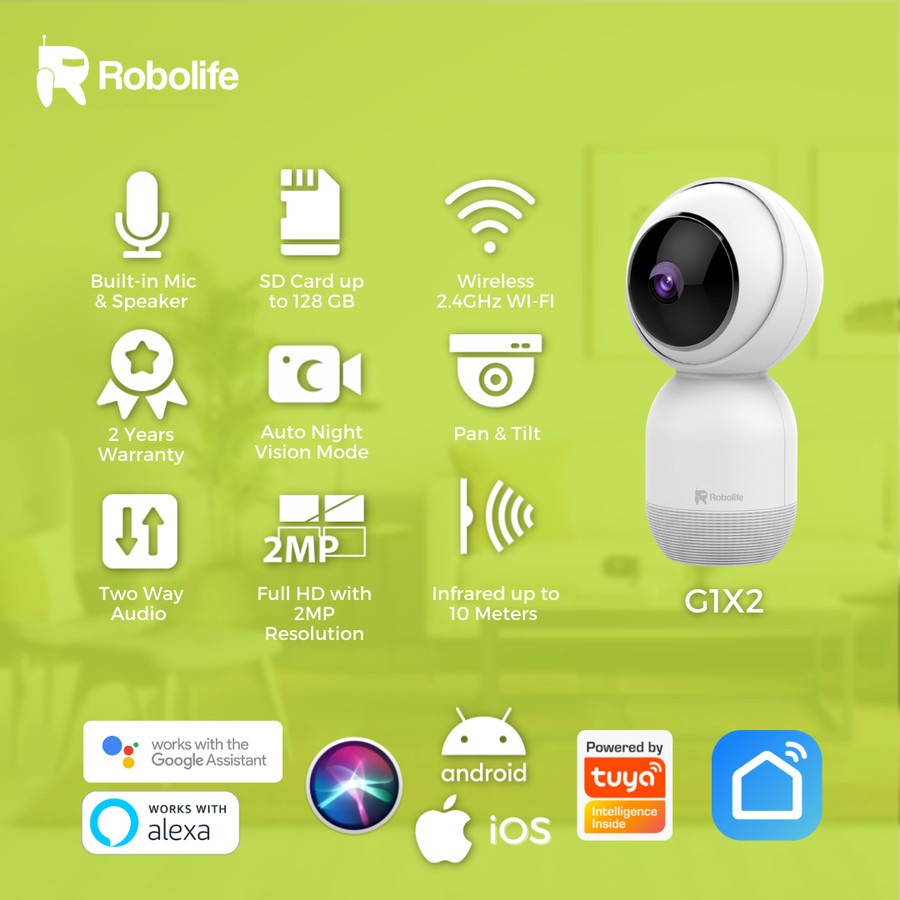 Robolife Smart IP Camera CCTV Indoor  Wifi G1X2 1080p