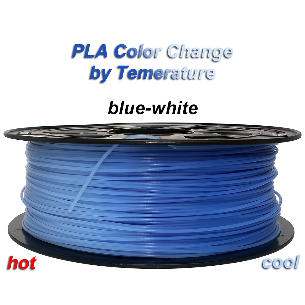 CCTREE 3D Printer Filamen Filament PLA Color change BLUE to WHITE 1.75mm 1kg