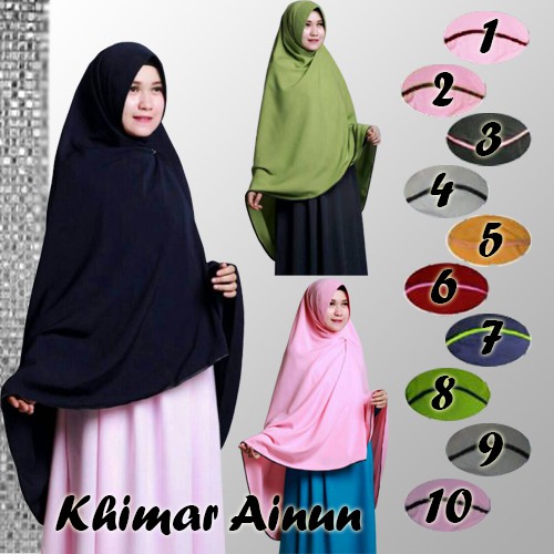 Khimar Ainun Jilbab Panjang Syari Hijab Jersey with Pet Pad