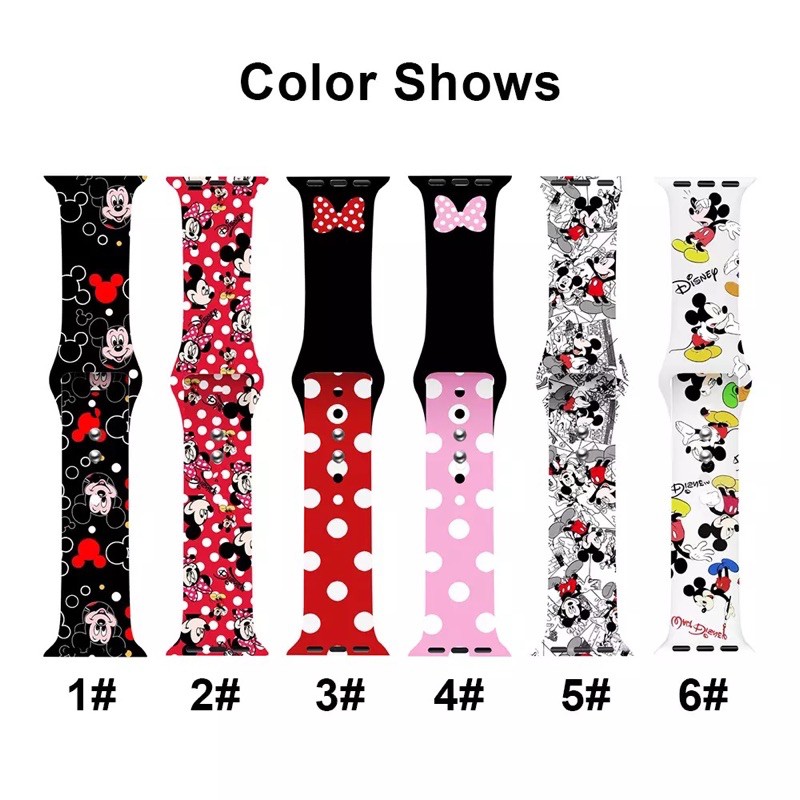 SALE Strap IWO apple watch rubber Ultra 42mm 45mm 49mm 38mm 40mm Minnie Mouse Mickey tali jam disney donald duck iwatch 40mm series 7 8 9 6