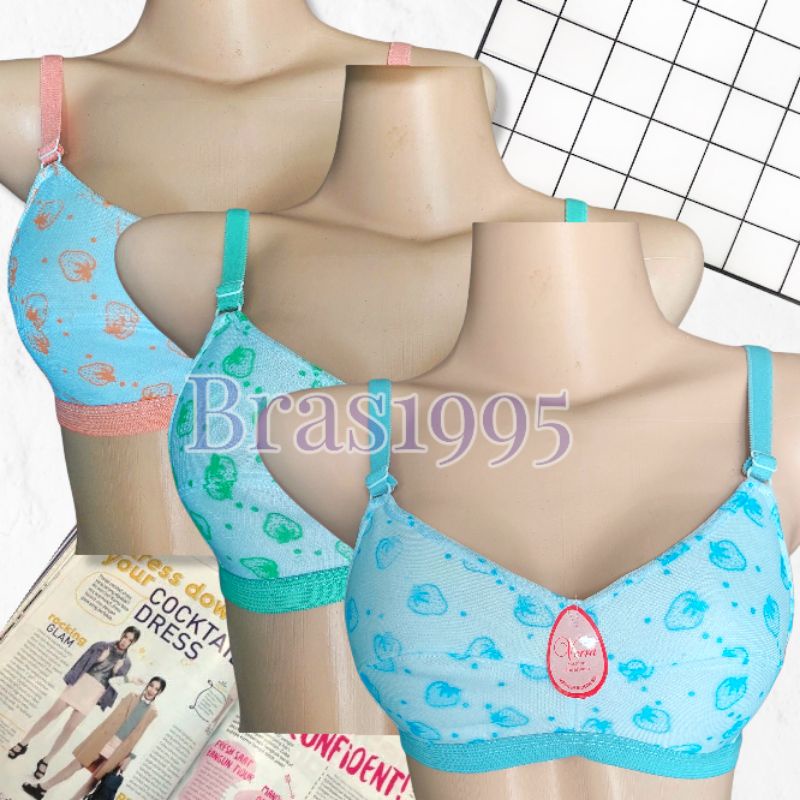 SPORT BRA PRINTING REMAJA MOTIF BUNGA TANPA KAWAT SIZE 32 , 34 dan 36 38